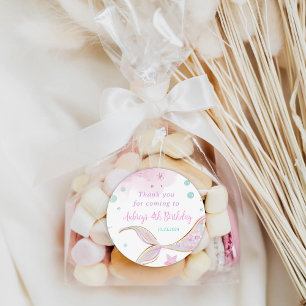 Mermaid Birthday Pool Party Under the Sea  Classic Round Sticker