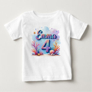 Mermaid Birthday T-Shirt – Personalised Name & Age