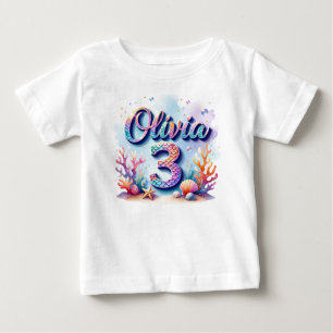 Mermaid Birthday T-Shirt – Personalised Name & Age