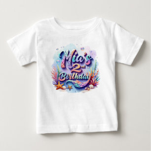 Mermaid Birthday T-Shirt – Personalised Name & Age