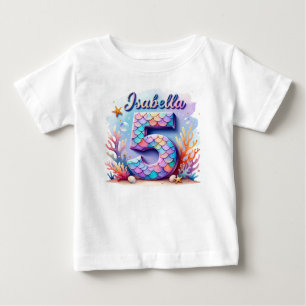 Mermaid Birthday T-Shirt – Personalised Name & Age