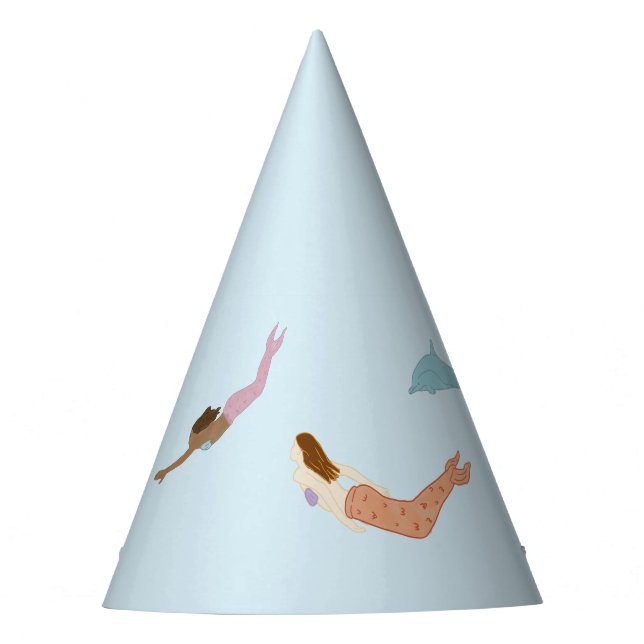 Mermaid Birthday theme, kids party Hat (Front)