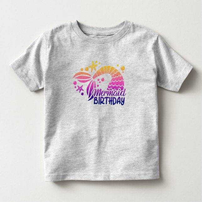 Mermaid birthday Toddler T-shirt (Front)