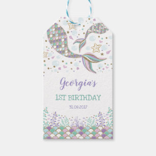 Mermaid Birthday Under the Sea Beach Ocean Favours Gift Tags