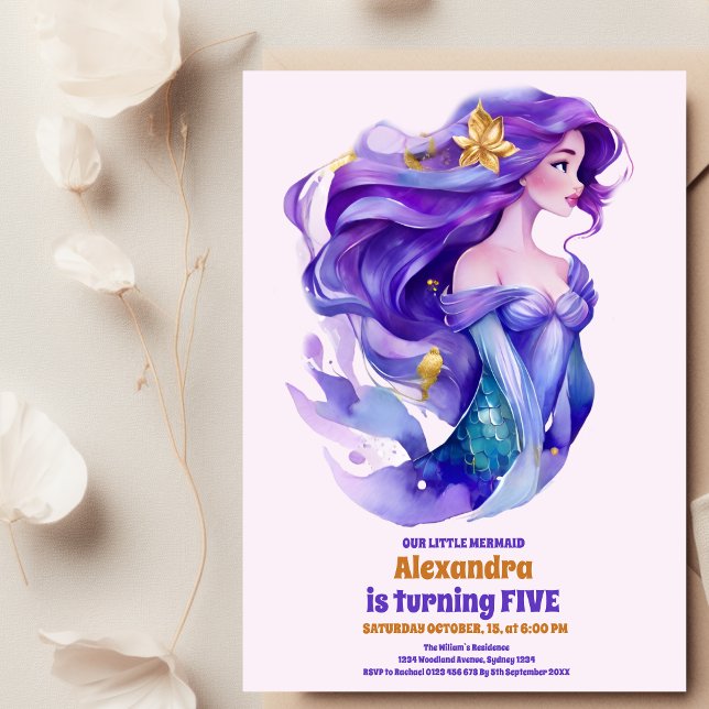 Mermaid Birthday Under The Sea Party Invitation (Creator Uploaded)