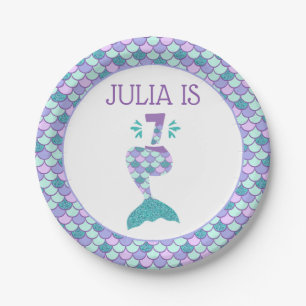 Mermaid Birthday Under The Sea Party Paper Plate