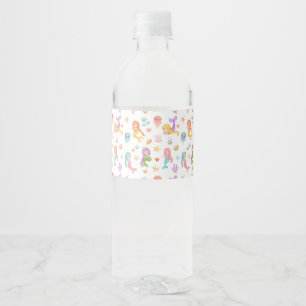 Mermaid Birthday Water Bottle Label