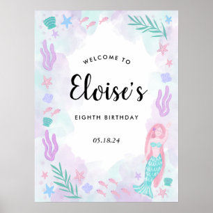 Mermaid Birthday Welcome Poster