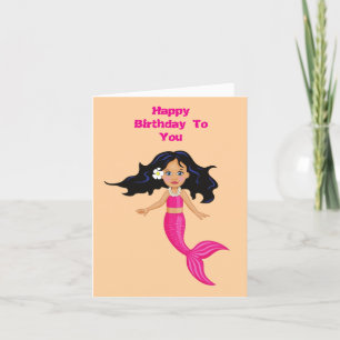 Mermaid Birthday Wishes Kid Card