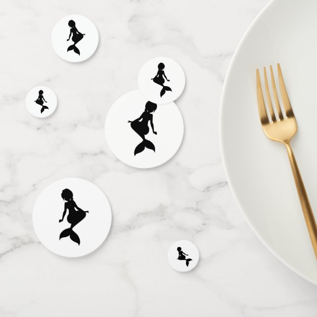 Mermaid black white confetti (Group)