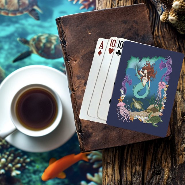 Mermaid Blue Fantasy Friends Playing Cards (Creator Uploaded)