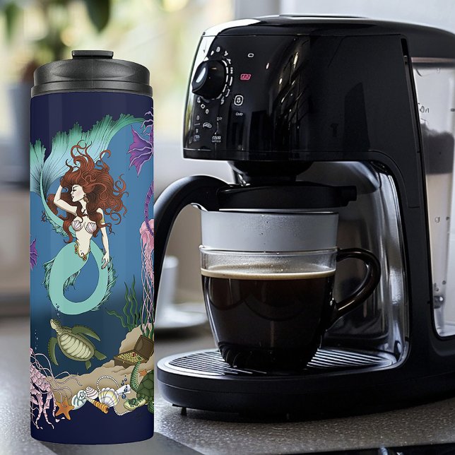 Mermaid Blue Fantasy Friends Thermal Tumbler (Creator Uploaded)