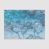 Mermaid Blue Nautical Ocean Waves Decoupage