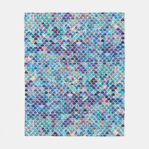 Mermaid Blues Fleece Blanket
