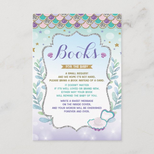 Mermaid Bring a Book Card Under the Sea Baby Girl (Front)