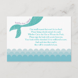 Mermaid bring a book insert, books for baby cards