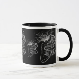 Mermaid-Butterfly Lady on Black Mug