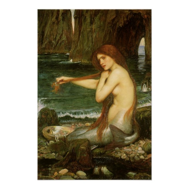 Mermaid by John William Waterhouse Poster (Front)