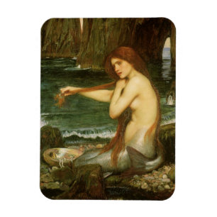 Mermaid by JW Waterhouse, Victorian Mythology Art Magnet