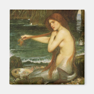Mermaid by JW Waterhouse, Victorian Mythology Art Magnet