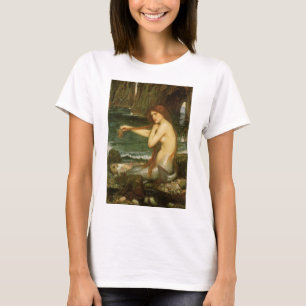 Mermaid by JW Waterhouse, Victorian Mythology Art T-Shirt