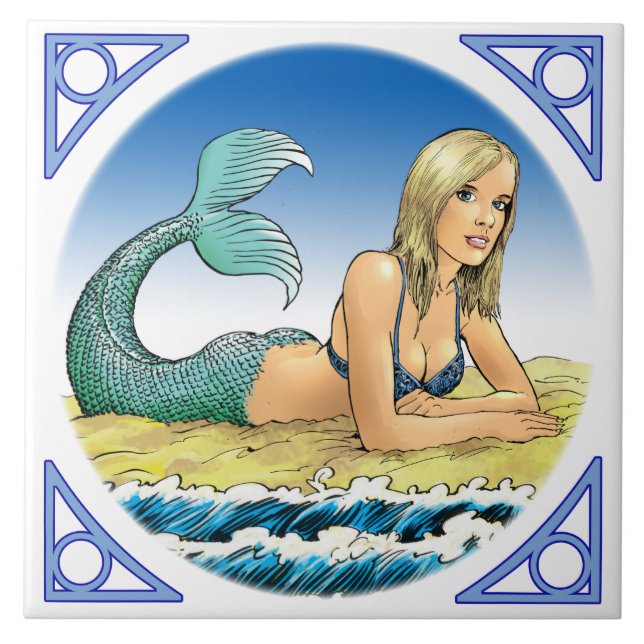 Mermaid by the sea tile (Front)