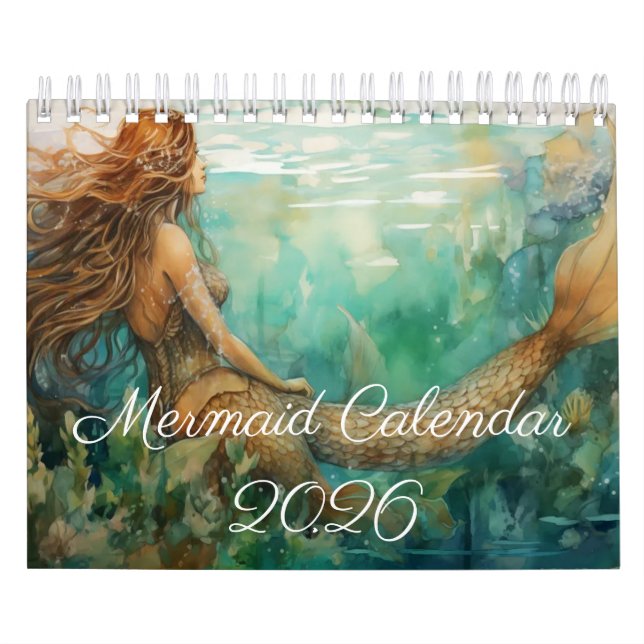 Mermaid Calendar, 2025 Calendar, Mermaid Calendar (Cover)