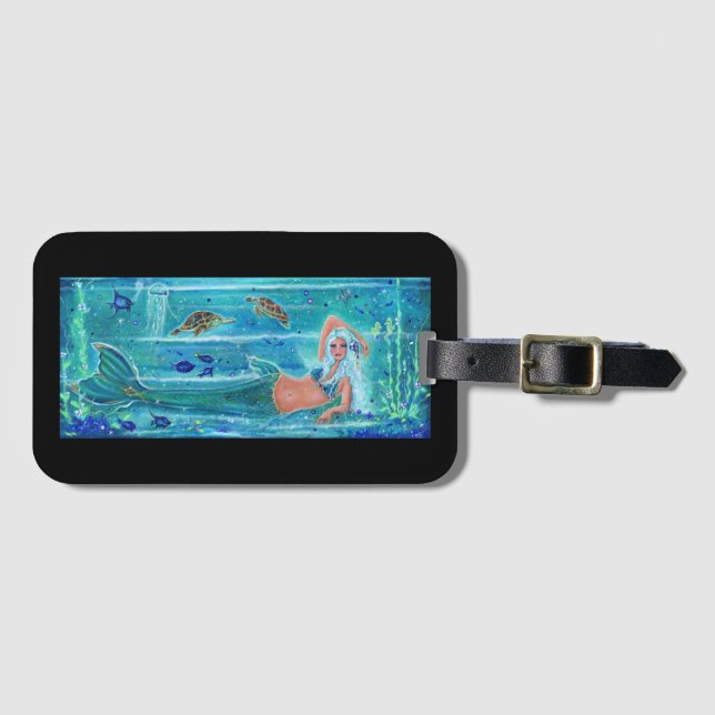 Mermaid Calypso art by Renee Lavoie   Luggage Tag (Front Horizontal)
