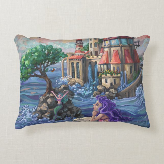 Mermaid Castle Decorative Cushion (Front)