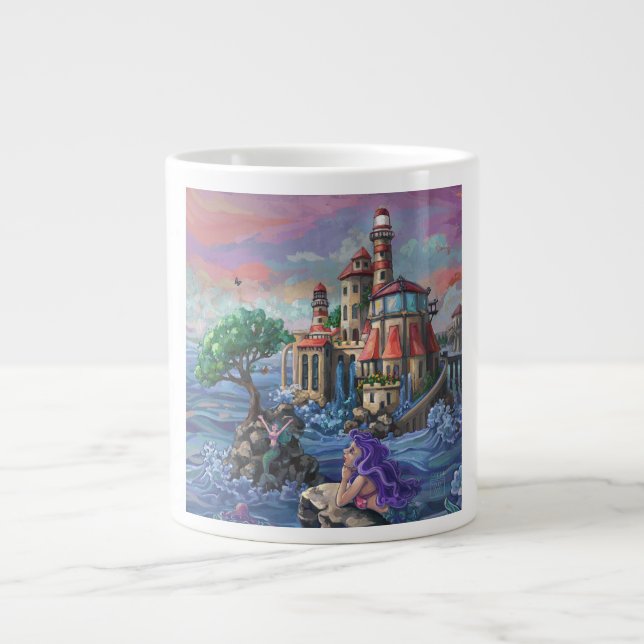 Mermaid Castle Large Coffee Mug (Front)