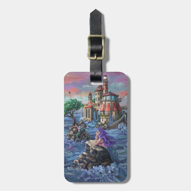 Mermaid Castle Luggage Tag (Front Vertical)