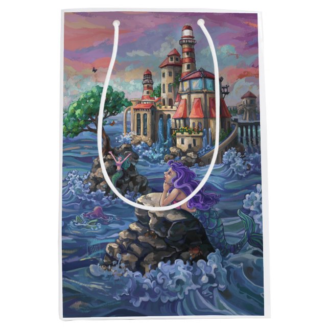 Mermaid Castle Medium Gift Bag (Front)