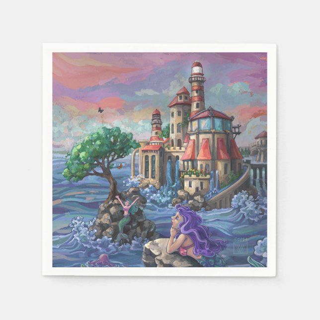 Mermaid Castle Napkin (Front)