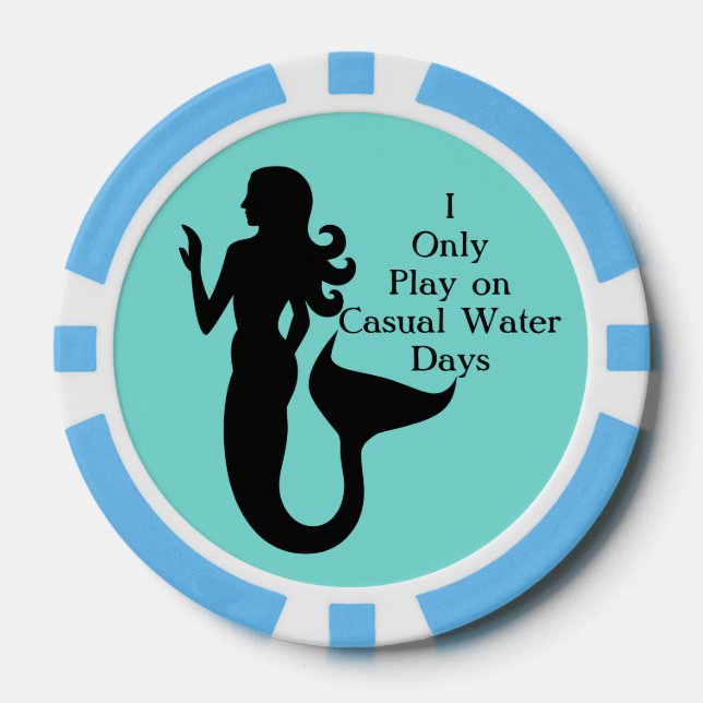 Mermaid Casual Water Days Sea Golf Ball Marker Poker Chips (Front)