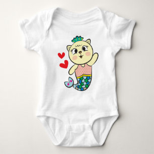 Mermaid cat baby bodysuit
