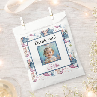 Mermaid Cat Birthday Thank You Photo Favour Bags