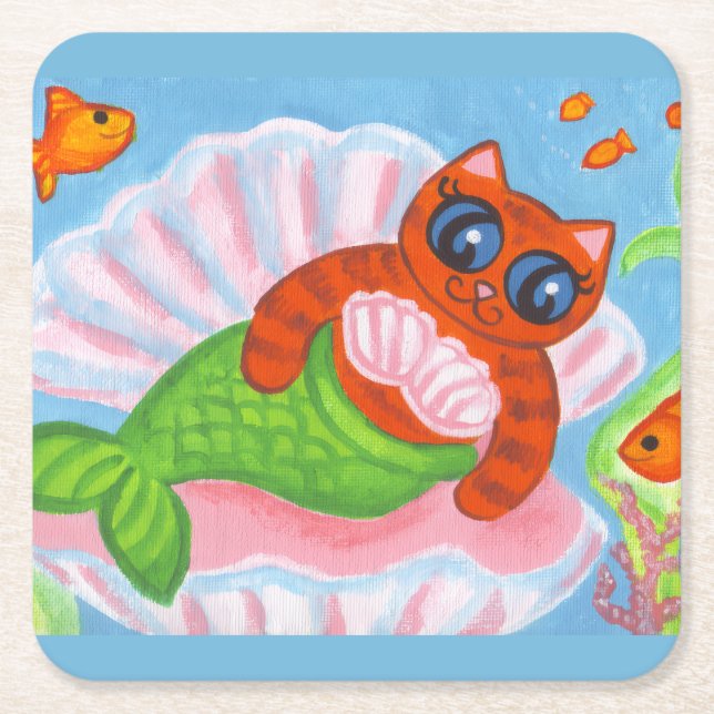 Mermaid Cat Coasters (Front)