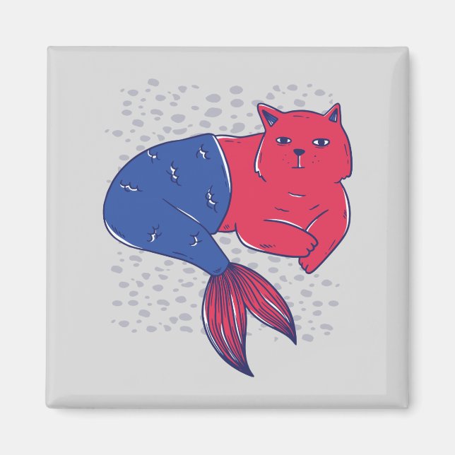 Mermaid Cat Magnet (Front)