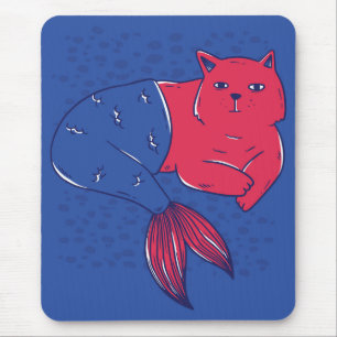 Mermaid Cat Mouse Pad