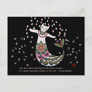 Mermaid cat postcard
