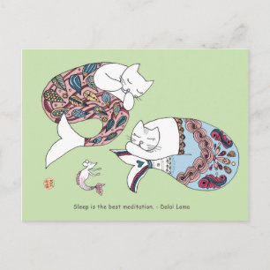 Mermaid cat postcard