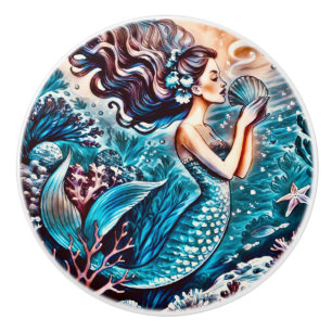 Mermaid ceramic drawer knobs