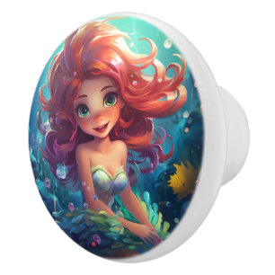 Mermaid ceramic knob