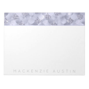 Mermaid Chic Scales Dusty Lavender Purple Custom Notepad