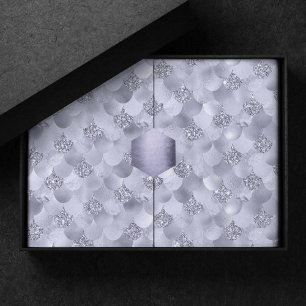 Mermaid Chic Scales   Dusty Lavender Purple Lustre Tissue Paper