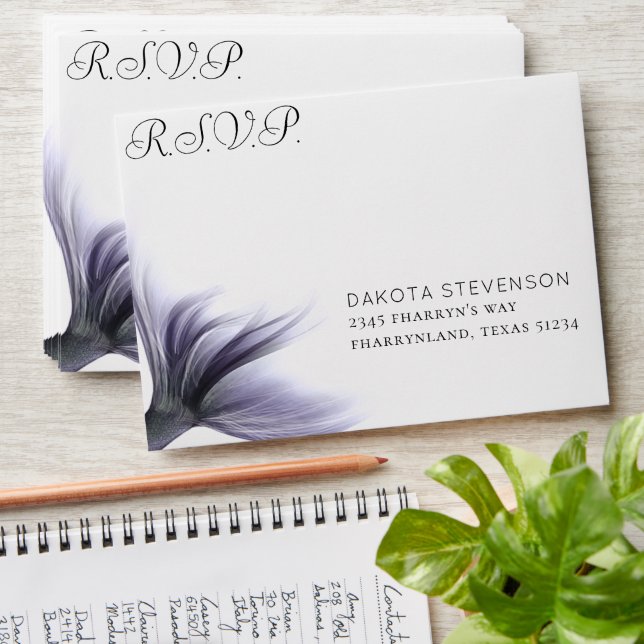 Mermaid Chic Scales | Dusty Purple Return Address Envelope (Stacked)