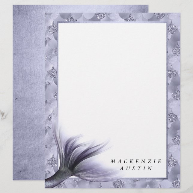 Mermaid Chic Tail | Dusty Lavender Purple Paper (Front/Back)