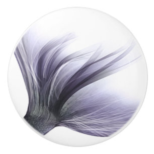 Mermaid Chic Tail   Dusty Lavender Purple Sheen Ceramic Knob