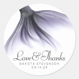 Mermaid Chic Tail   Lavender Purple Thank You Classic Round Sticker