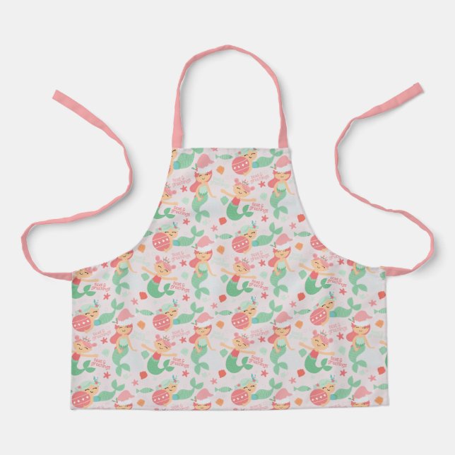 Mermaid Christmas Apron (Front)